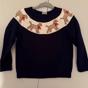 Edgehill Collection Navy Sweater with Dog Pattern